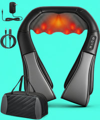 Techyvio™ Deep Kneading Neck & Shoulder Massager with Heat – Shiatsu Back & Body Massager for Pain Relief, Relaxation & Stress Recovery