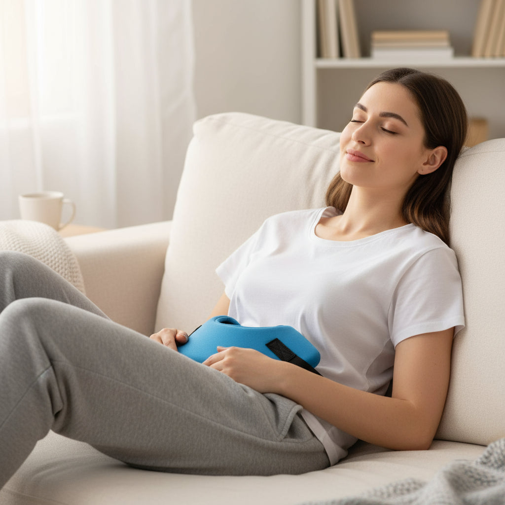 Techyvio ™ Microwavable Heating Pads for Lower Back, Neck, and Shoulder Pain Relief - Moist Microwave Heating Pad for Muscles and Joints - Microwave Hot Pack Heat Pad for Cramps -1 Heat Pack Blue-Lavender Scent