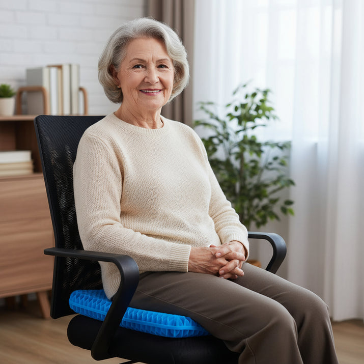 Techyvio ComfortGel™ – Premium Gel Seat Cushion for Long Sitting, Hip & Tailbone Pain Relief, and All-Day Support