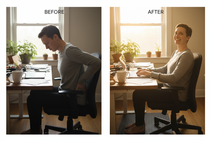 Before and after pain relief comparison