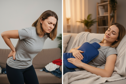 Before and after pain relief transformation