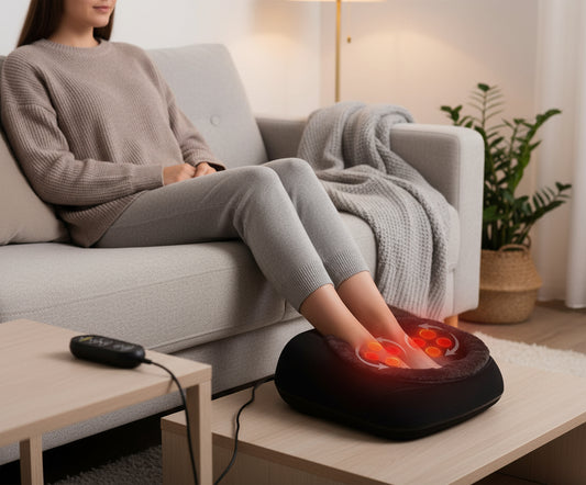 Shiatsu Foot Massager with Heat,Heated Feet Massager and Back Massager,Foot Warmer,Gifts for Men,Women,Feet Warmers Massager for Back Leg Foot,Washable Cover