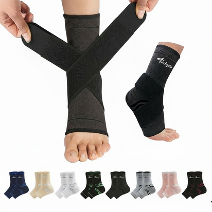 Techyvio Ankle Brace for Women & Men, Ankle Compression Sleeve, Foot Sleeve with Wrap, Ankle Support, Foot Brace for Sprained Foot & Arch, Plantar Fasciitis Relief Socks, Achilles Tendonitis