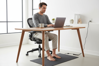 Home office with grounding mat under desk