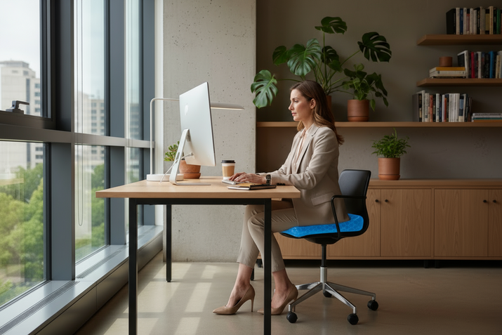 Techyvio ComfortGel™ – Premium Gel Seat Cushion for Long Sitting, Hip & Tailbone Pain Relief, and All-Day Support